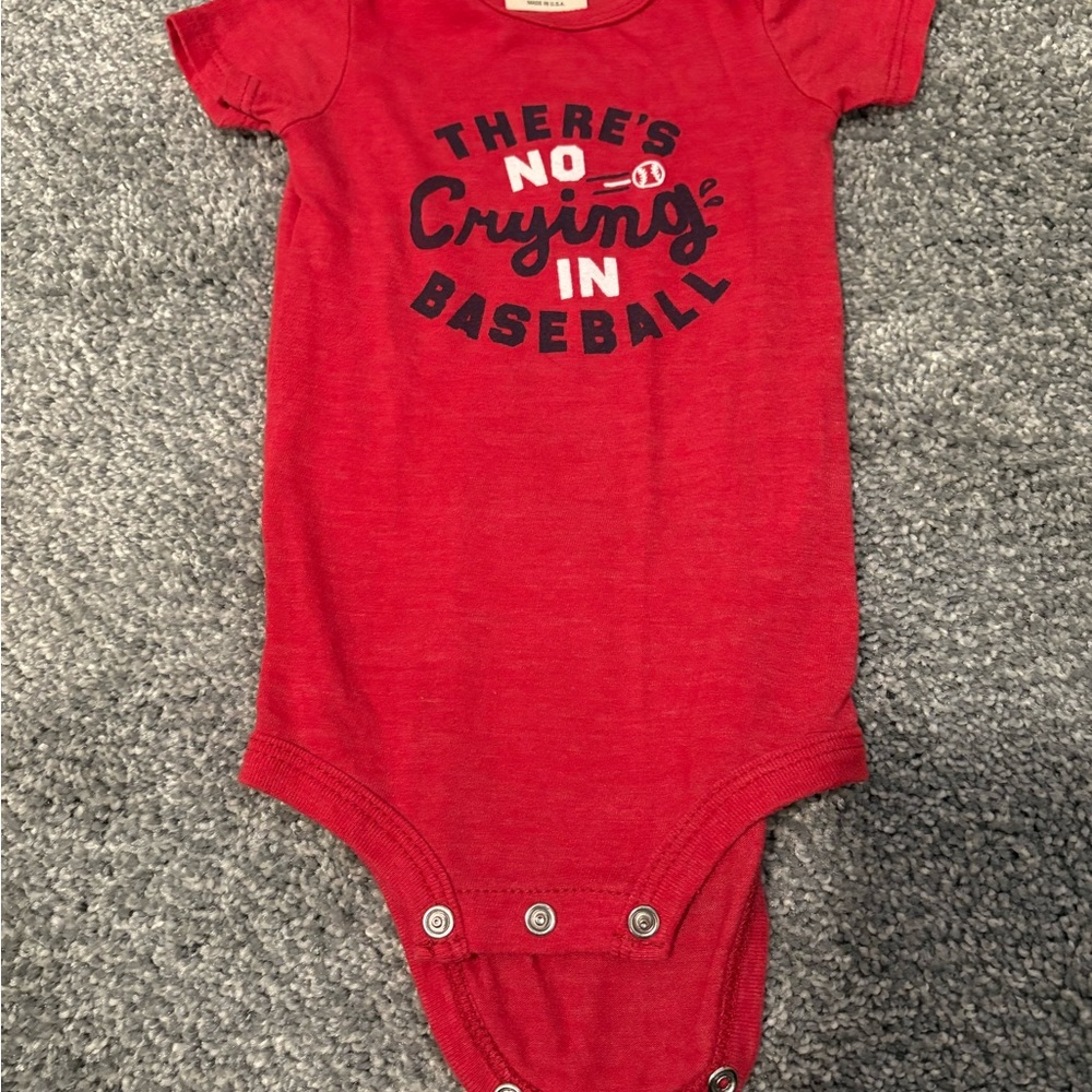 Homage Baby Bodysuit 'There's No Crying in Baseball' Graphic